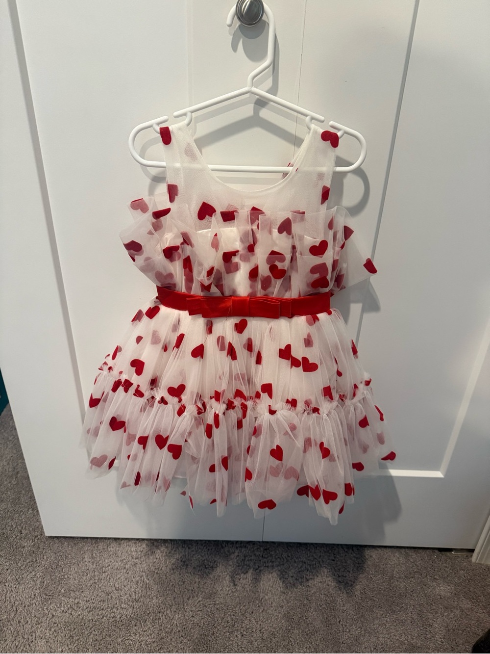 Mia belle girls red and white valentines dress
